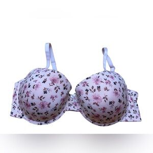 Laura Ashley Pink Floral Underwire Bra 42D Lightly Lined Full Coverage